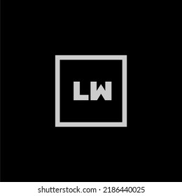 LW initial monogram logo with creative square style design