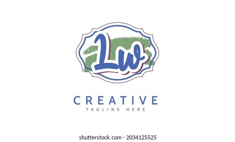 LW Initials, handwriting logo vector