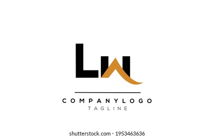 LW initials monogram letter text alphabet logo design	