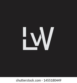 LW intial logo Capital Letters black background