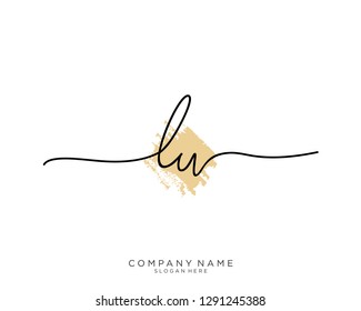 LW L W Initial handwriting logo template