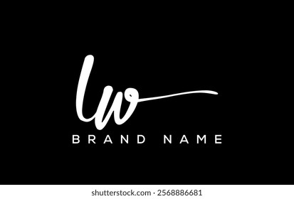 LW letter beauty handwriting vector logo. 