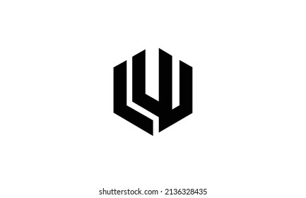 LW letter logo or LW initials design in vector format.