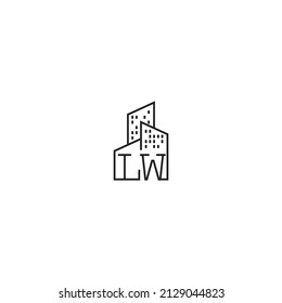 Logo des LW-Line-Konzepts in hochwertigem professionellem Design, das für Immobilienunternehmen am besten geeignet ist