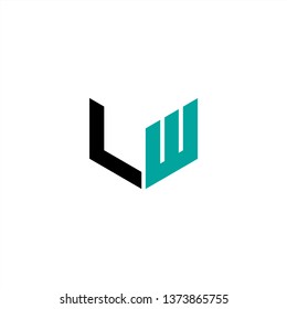 LW Logo Letter Initial With Black and Aqua Colors