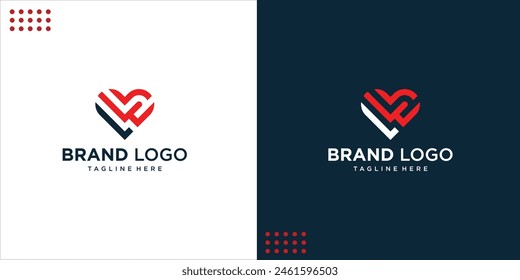 LW Love Logo. Design Inspiration, Vector