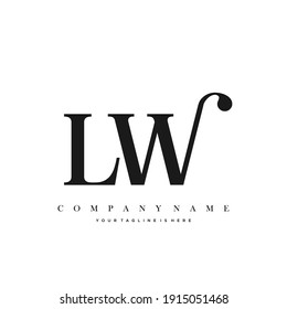 LW Minimal Luxury Initial Logo vector.