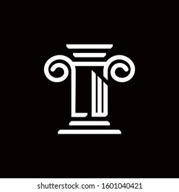LW monogram logo with pillar style design template