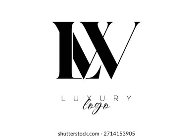 LW Serif Letter Monogram Typography Logo for Elegant Premium Branding Identity