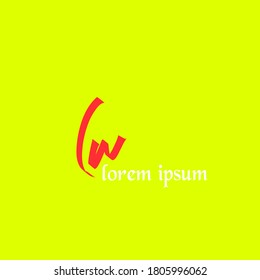 LW tagline initial letter logo vector template sign symbol icon
