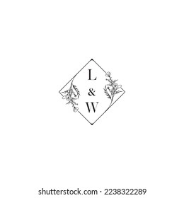 LW wedding initial logo letters in high quality professional design that will print well across any print media