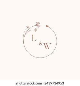 Diseños de logotipo de monograma de boda LW como inspiración