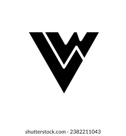 Logotipo de letra LW o WL con un diseño sencillo