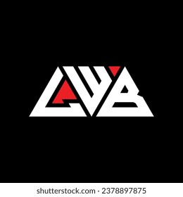 LWB triangle letter logo design with triangle shape. LWB triangle logo design monogram. LWB triangle vector logo template with red color. LWB triangular logo Simple, Elegant, and Luxurious design.