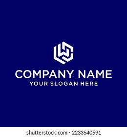 Lwc letter logo in the form of hexagons and cube logos with letter designs for corporate identity