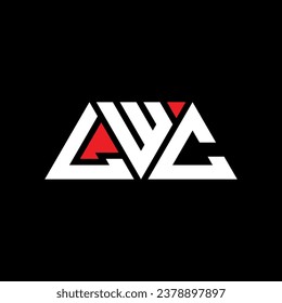 LWC triangle letter logo design with triangle shape. LWC triangle logo design monogram. LWC triangle vector logo template with red color. LWC triangular logo Simple, Elegant, and Luxurious design.