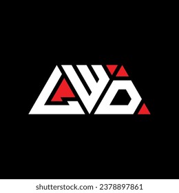 LWD triangle letter logo design with triangle shape. LWD triangle logo design monogram. LWD triangle vector logo template with red color. LWD triangular logo Simple, Elegant, and Luxurious design.
