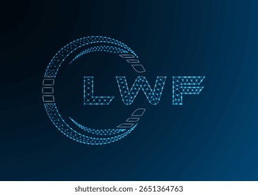 LWF low poly letter logo vector design. LWF lower poly logo design. Low poly logo.