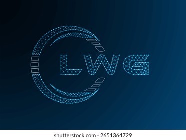 LWG baixo design de vetor de logotipo de letra poli. LWG design de logotipo poli inferior. Logotipo poli baixo.
