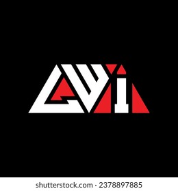 LWI triangle letter logo design with triangle shape. LWI triangle logo design monogram. LWI triangle vector logo template with red color. LWI triangular logo Simple, Elegant, and Luxurious design.