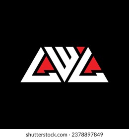 LWL triangle letter logo design with triangle shape. LWL triangle logo design monogram. LWL triangle vector logo template with red color. LWL triangular logo Simple, Elegant, and Luxurious design.