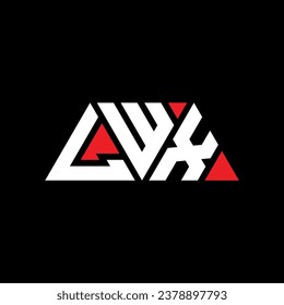 LWX Dreieck-Buchstaben Logo-Design mit Dreiecksform. LWX Dreieck Logo Design Monogramm. LWX Dreieck-Vektorlogo-Vorlage mit roter Farbe. LWX Dreieckslogo Einfaches, elegantes und luxuriöses Design.