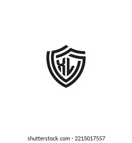 LX abstract line shield concept in high quality professional design that will print well across any print media