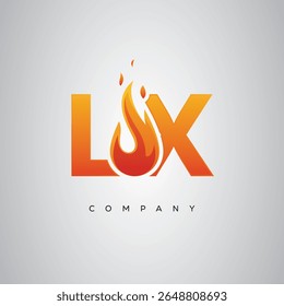 LX Creative Fire Letter Diseño de Logo