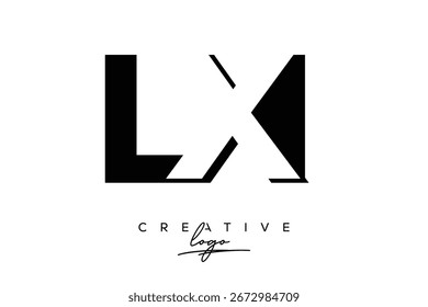 Logotipo creativo minimalista de espacio negativo de LX con monograma moderno para marca y logotipo de marca comercial con letras iniciales Diseño de logotipo para marca.