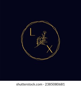 LX elegant wedding initial logo in high quality professional design that will print well across any print media