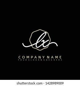 LX Initial handwriting logo concept