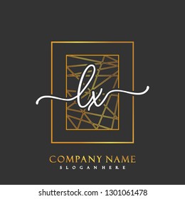 LX Initial Handwriting logo template vector