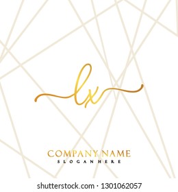 LX Initial Handwriting logo template vector