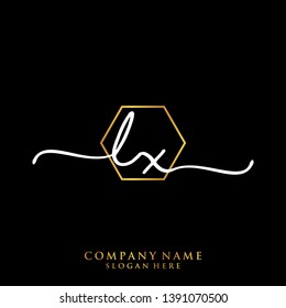 LX Initial handwriting logo template