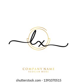 LX Initial handwriting logo template
