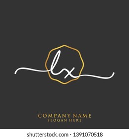 LX Initial handwriting logo template