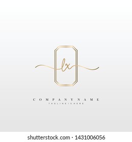 LX initial handwriting logo template vector
