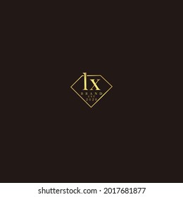 LX Logo inicial diamante de lujo