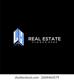 LX initial monogram building and roof logo for real estate