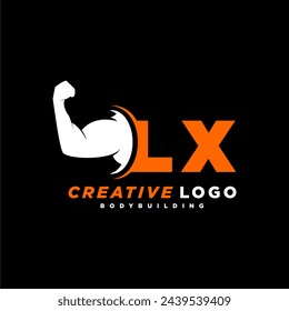 LX initial monogram for fitnes or gym logo with creative style design