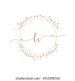 LX Initial monogram handwriting luxury illustration