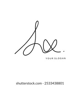 Lx Initial signature logo vector design
