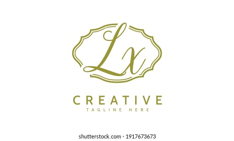 LX Initials, handwriting logo vector