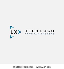 LX Initials Tech logo Stock Vector Images