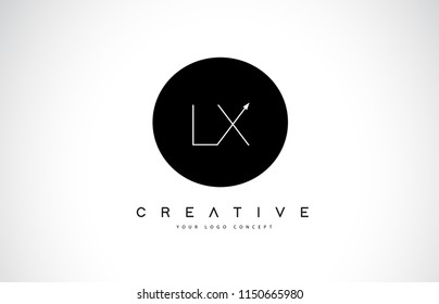 LX L X Logo Design with Black and White Creative Icon Text Letter Vector.