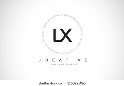 LX L X Logo Design with Black and White Creative Icon Text Letter Vector.