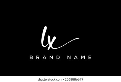 LX letter beauty handwriting vector logo. 