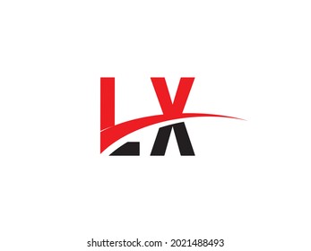 Plantilla de diseño de logotipo inicial de la carta LX