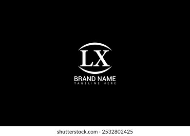 Diseño del logotipo de la letra LX sobre fondo negro. Concepto de logotipo de letra de iniciales creativas LX. LX diseño único