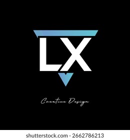 LX Letter Logo in Triangle -Modern Gradient Monogram for Branding and Identity Design
